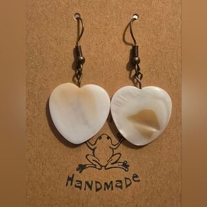 Handmade Heart-Shaped Shell Earrings